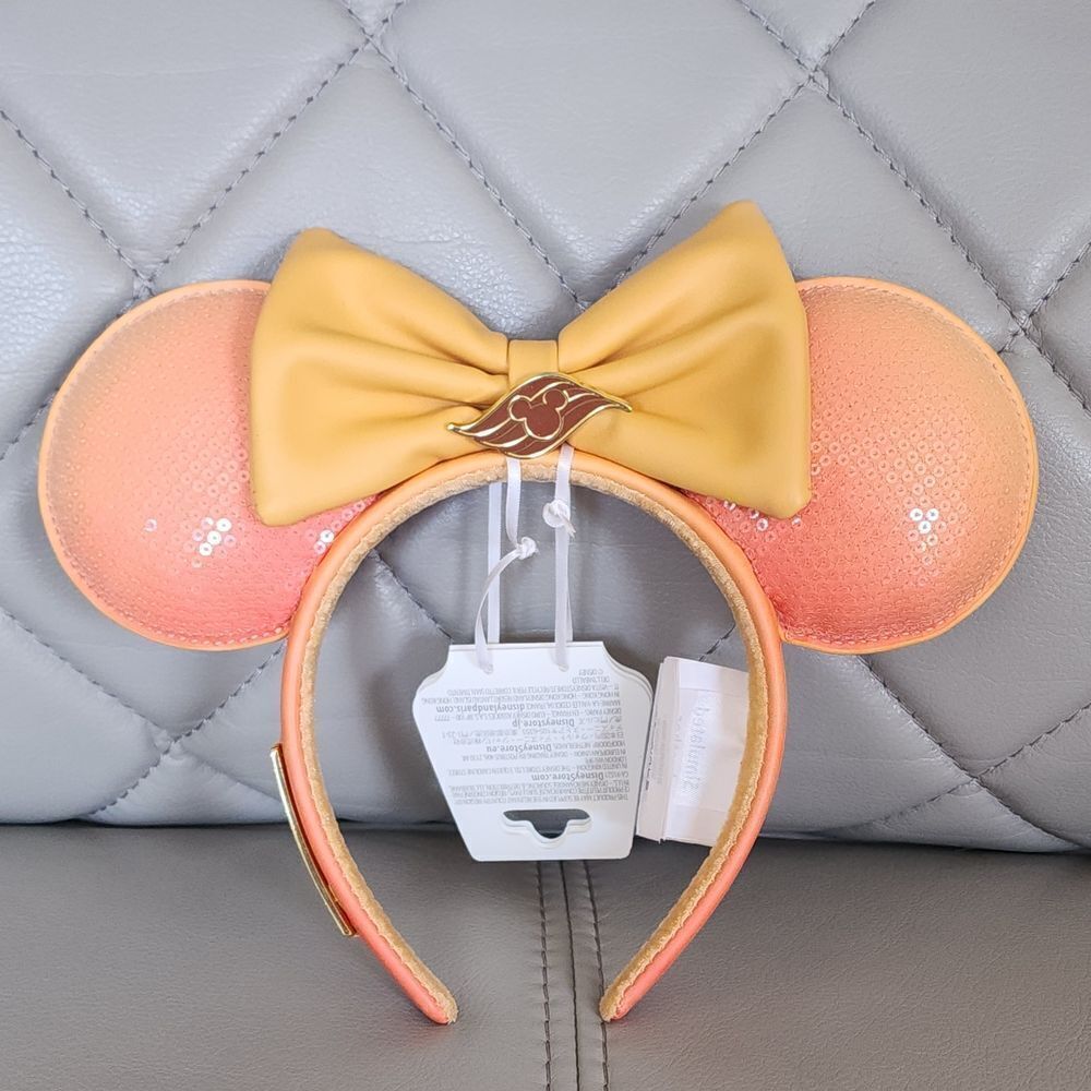 Disney Cruise Line Peach Ombre Ears & Loungefly Sequin Backpack DCL NEW - Picture 8 of 8
